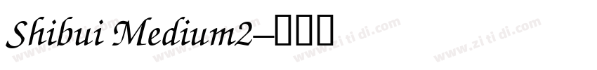 Shibui Medium2字体转换